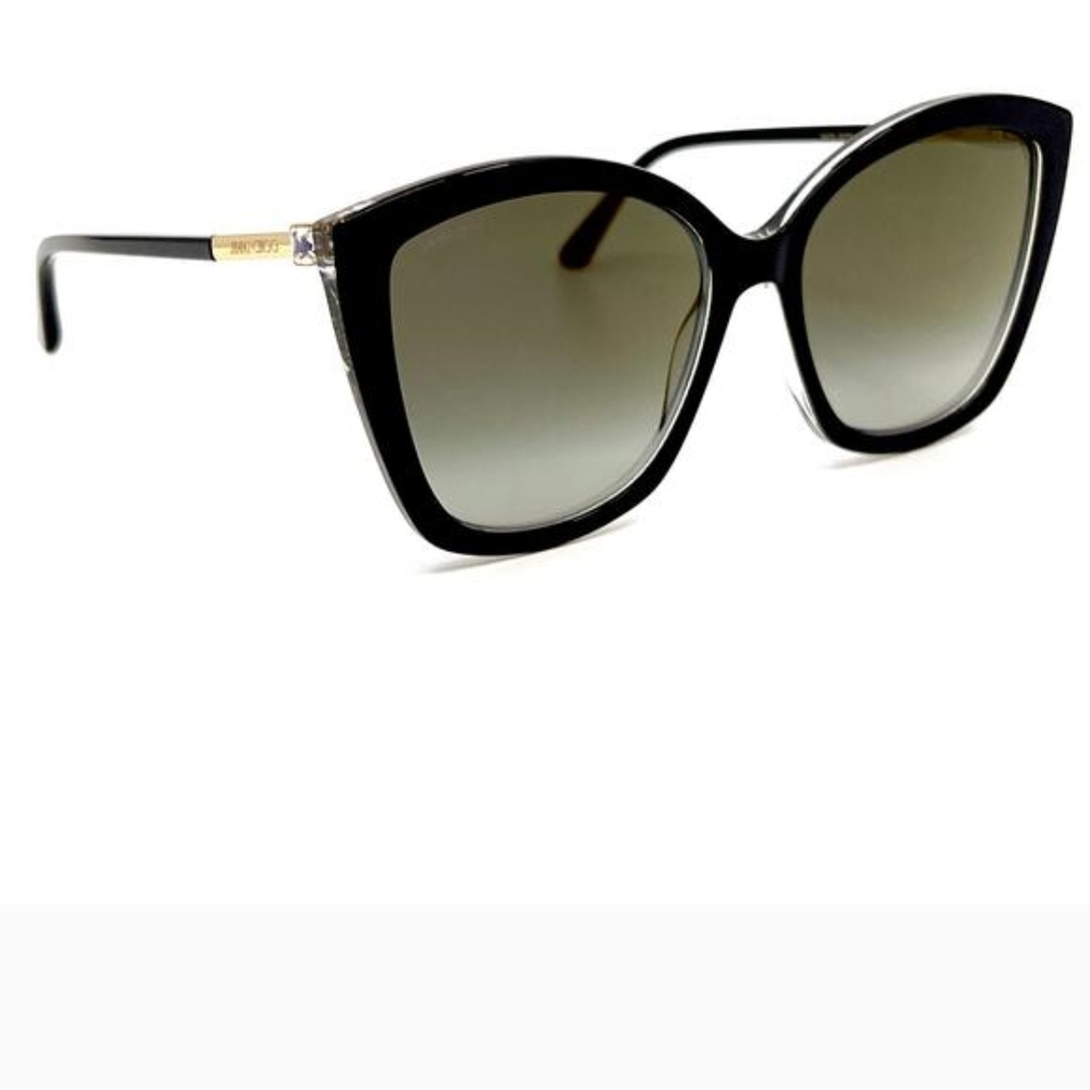 NEW Jimmy Choo Black Cat-Eye Sunglasses NAT/S 807FQ